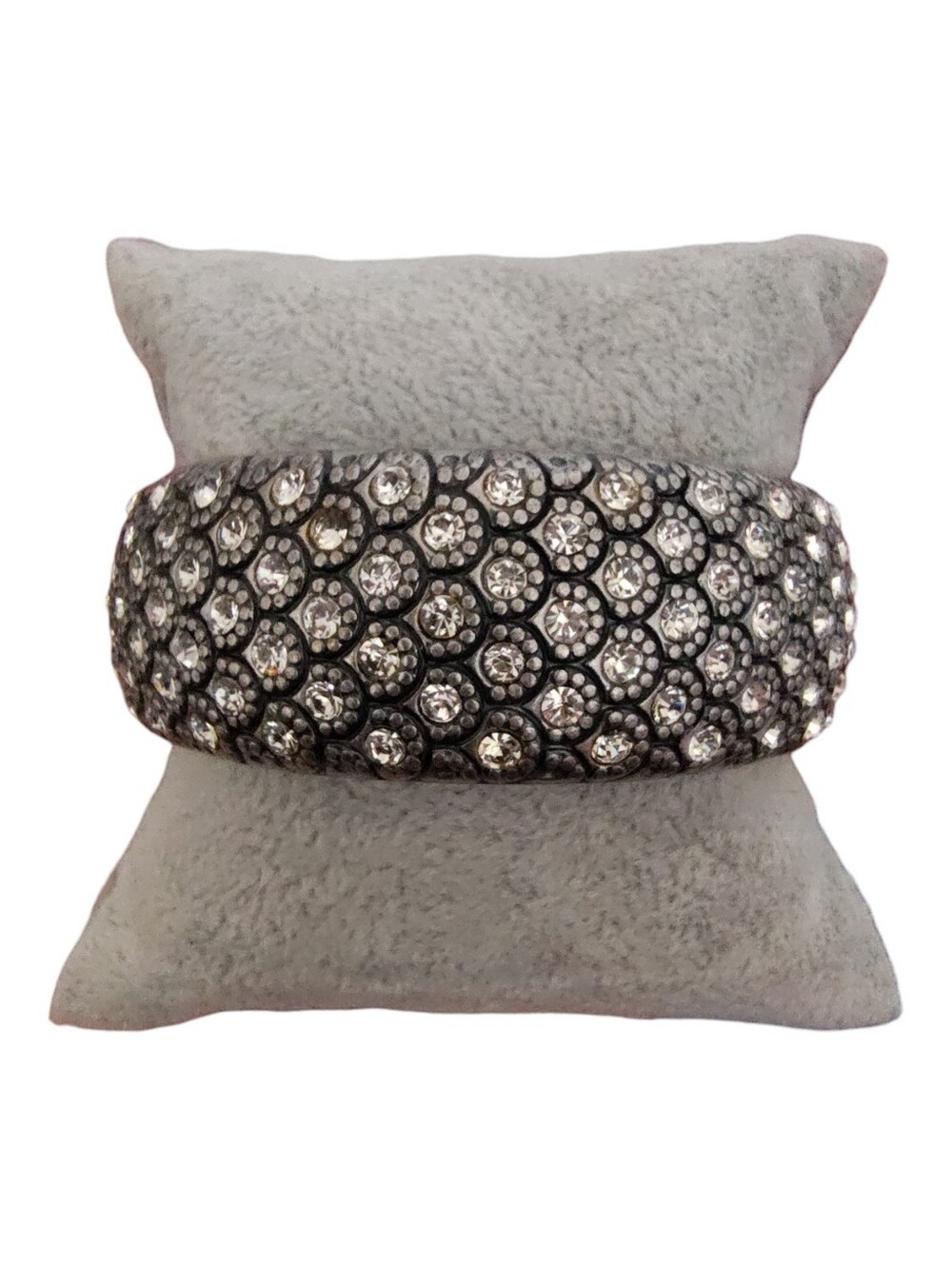 Aldo Wide Rhinestone Hinged Bangle Statement Bracelet